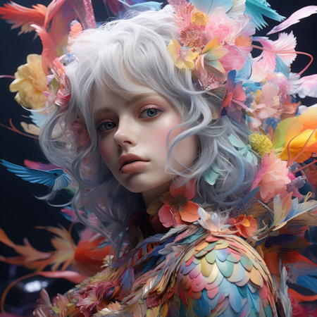 a beautiful fairy girl with an unusual hairstyleの素材