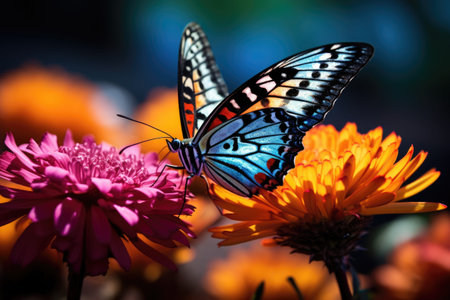 butterfly on flower in the garden. butterfly on flower.の素材
