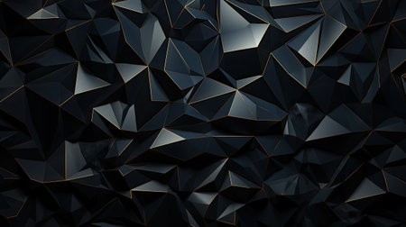 Abstract 3d rendering of chaotic polygonal background. Futuristic polygonal background with dark and light effects.の素材