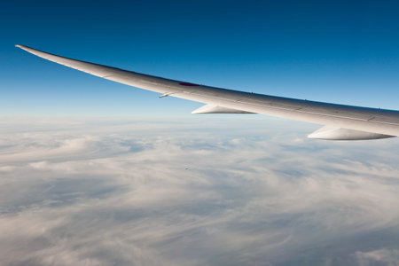Airplane Wing in Flight from window