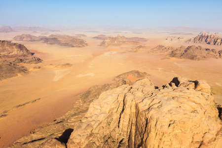 Flying over the Wadi Rum, Jordanの写真素材