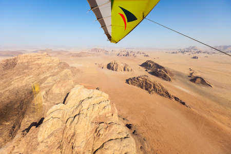 Flying over the Wadi Rum, Jordanの写真素材
