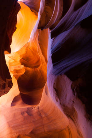 Lower Antelope Sandstone Beauty. Colorful red and orange sandstone formations inside lower antelope canyon, Arizonaの写真素材