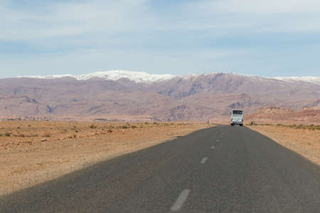 Sahara, Morocco : off road trip. Jeep tours on the desert are very popular tourist attractionの写真素材