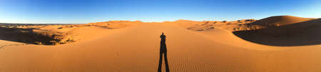 Sahara dunes in Merzouga, Africa, the grand Dune of Merzougaの写真素材