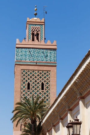 Koutoubia Mosque - the biggest mosque in Marrakech, Morocco Africaの写真素材