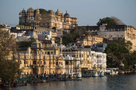 Udaipur Pichola lake and palace view, Rajastan, Indiaの写真素材