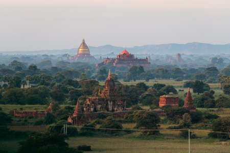 Temples and Pagodas of Bagan (Pagan) seen from above , Mandalay, Myanmarの写真素材