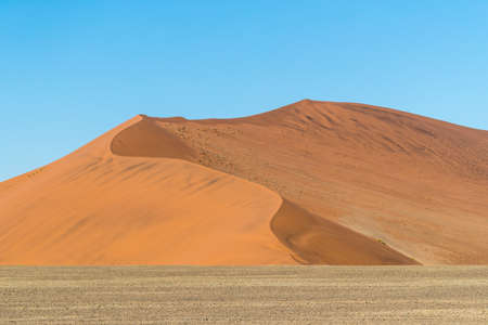 African landscape, beautiful red sand dunes called Dune 47 in the Namib Naukluft national park, Sossusvlei, Namibiaの写真素材