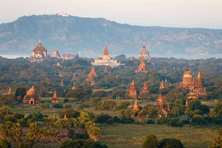 Temples and Pagodas of Bagan (Pagan) seen from above , Mandalay, Myanmarの写真素材