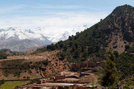 The fortified cities, kasbah or ksar, along the former caravan route between Sahara and Marrakesh in present day Morocco form part of today's popular tourist track called Route des Kasbahsの写真素材
