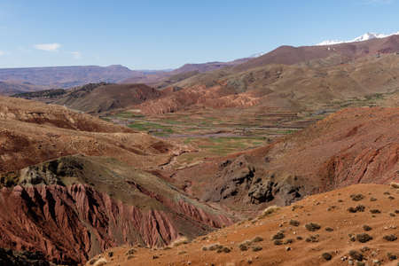 The fortified cities, kasbah or ksar, along the former caravan route between Sahara and Marrakesh in present day Morocco form part of today's popular tourist track called Route des Kasbahsの写真素材