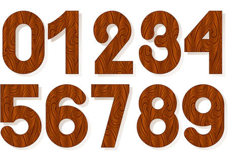 Wood numbersのイラスト素材