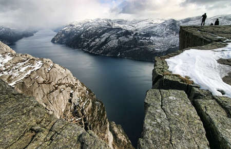 Pulpit Rock, Lysefjord by Stavanger, Norwayの写真素材