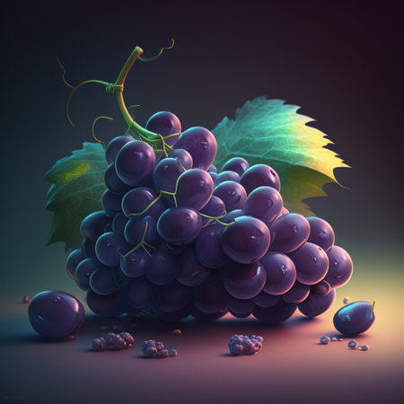Grape clusters on a dark background,Generative AI. High quality photoの素材