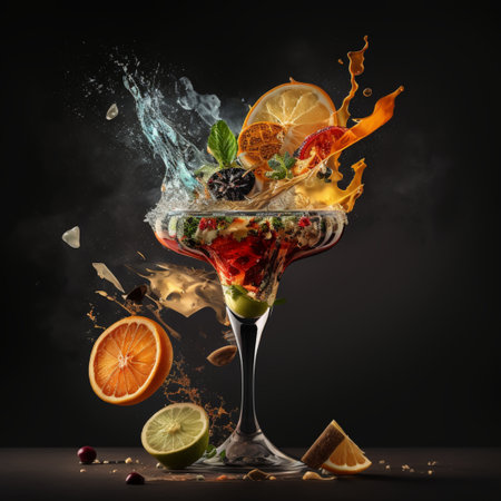 A variety of cocktail on a beautiful background,Generative AI. High quality photoの素材