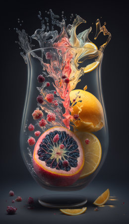 Cocktail in a glass with berries inside, Generative AI. High quality photoの素材
