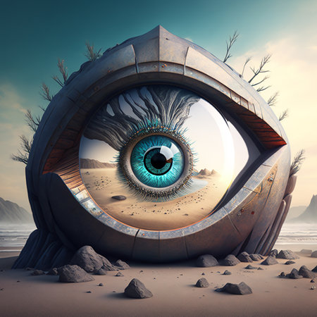Landscape in the form of an eye. High quality photoの素材