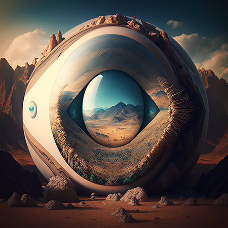 Landscape in the form of an eye. High quality photoの素材