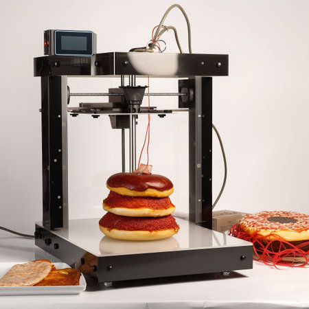 Food prepared by a 3D printer, Generative AI. High quality photoの素材