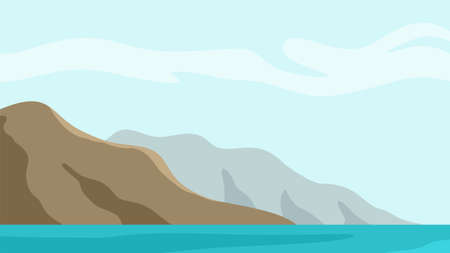 vector illustration of a mountain landscapeのイラスト素材
