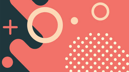 vector illustration of an abstract red background with circles and dotsのイラスト素材