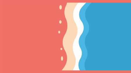vector illustration of a beach with red sand