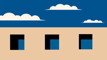 vector illustration of a windows in the skyのイラスト素材