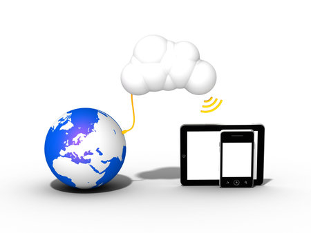 cloud computing - tablet and smartphone