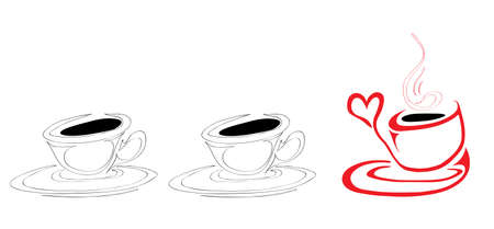red hot mug of coffee is not like the usual cold cupsのイラスト素材