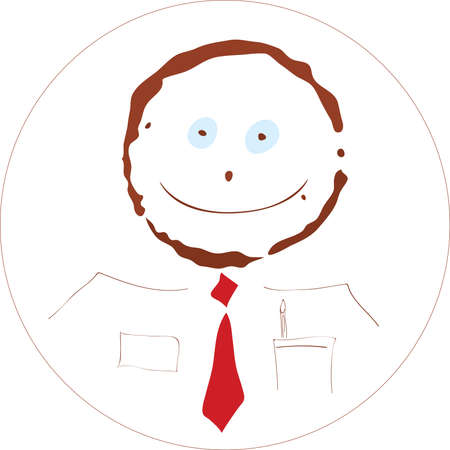 trace of coffee a fun office workersのイラスト素材