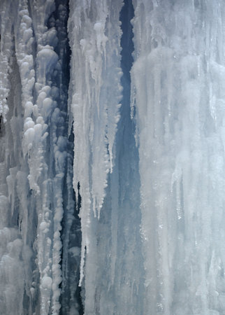 blue ice background with icicles