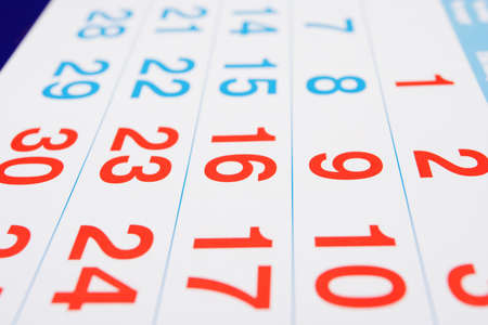 office calendar with index on a week endの写真素材