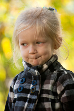 emotions of little girl at the park