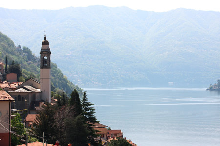 old town on a lake como, italy