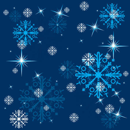 blue winter background with snowflakes  のイラスト素材