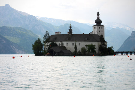 castle on a lake, Austriaのeditorial素材