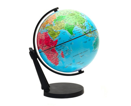 school toy globe isolated on a white background