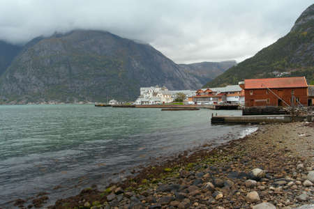 norwegian bay landscape at the autumn timeの写真素材