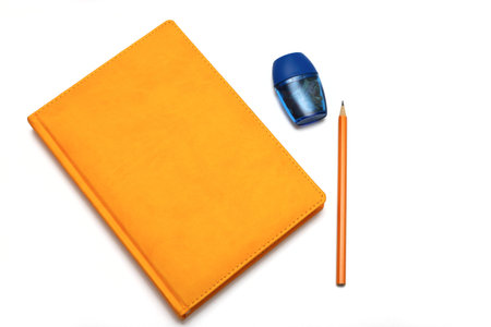 notebook on a white background, close-upの写真素材