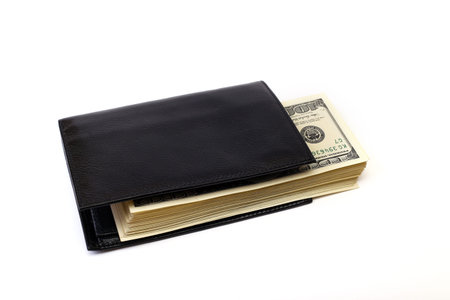 purse with dollar on a white background