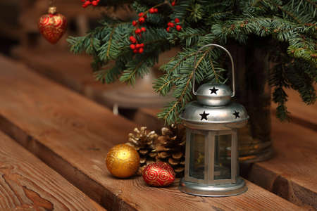 Christmas Decor on  wooden table
の写真素材