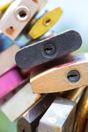 lot of padlocks background - wedding traditionの写真素材