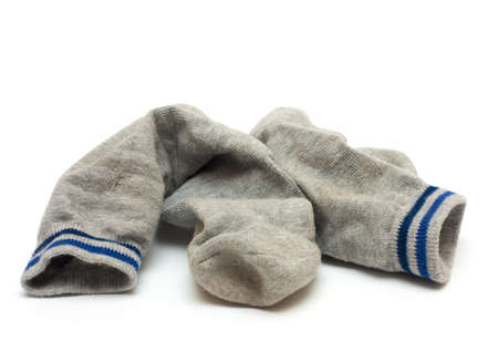 pair of grey socks isolated on a whiteの写真素材
