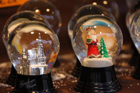 close up details of christmas markets. Christmas tree decorations. Vienna, Austriaの写真素材