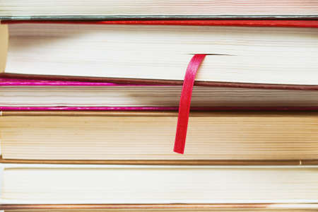 stack of books closeupの写真素材