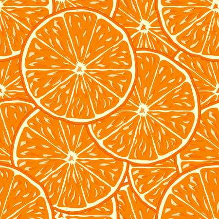 orange slice seamless vector backgroundのイラスト素材