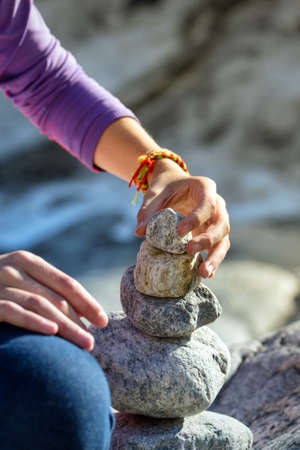 Troll - Pyramid made of stones in the norwayの写真素材