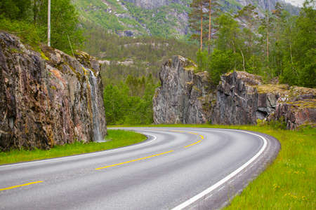 road at the norwegian mountains, Norwayの写真素材