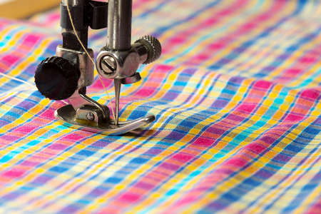 sewing machine - sewing process in the phase of sewingの写真素材
